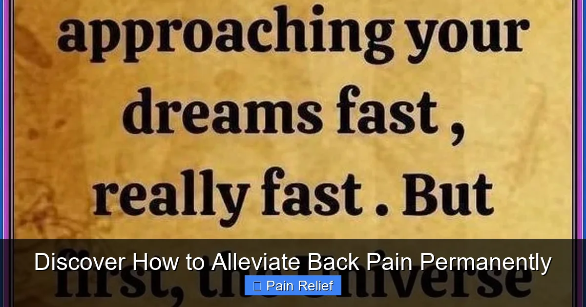 Discover How to Alleviate Back Pain Permanently