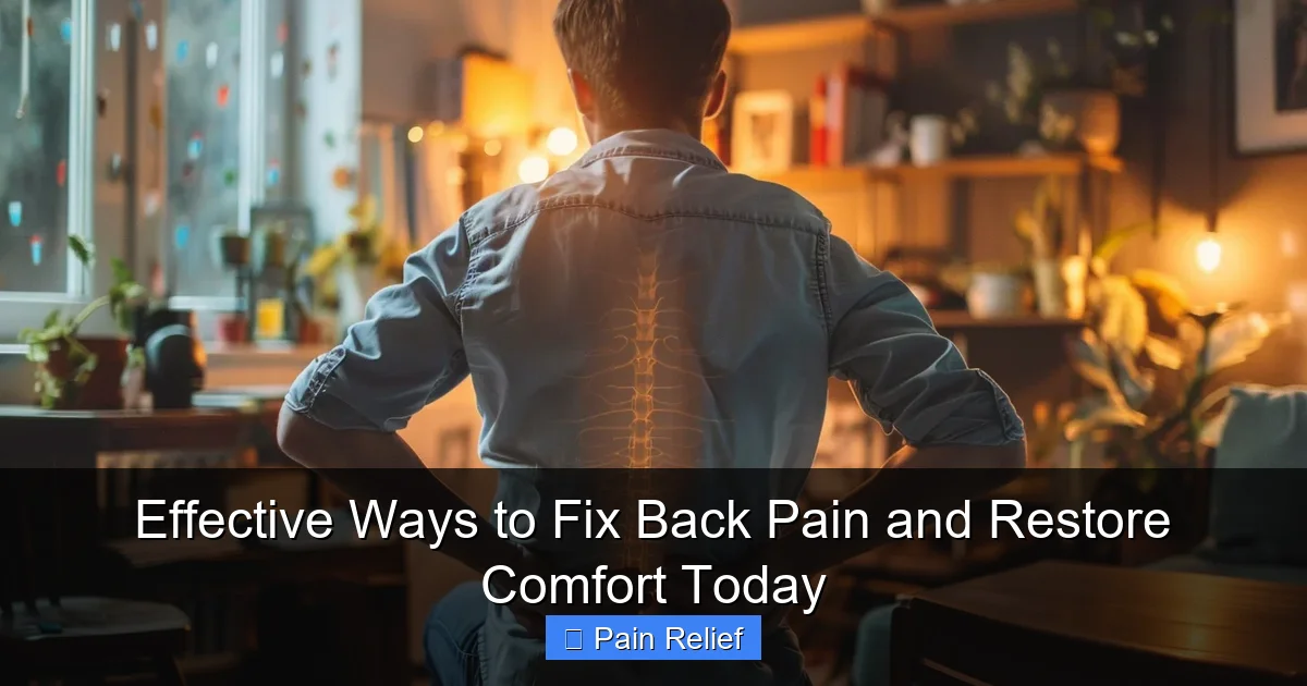 Effective Ways to Fix Back Pain and Restore Comfort Today