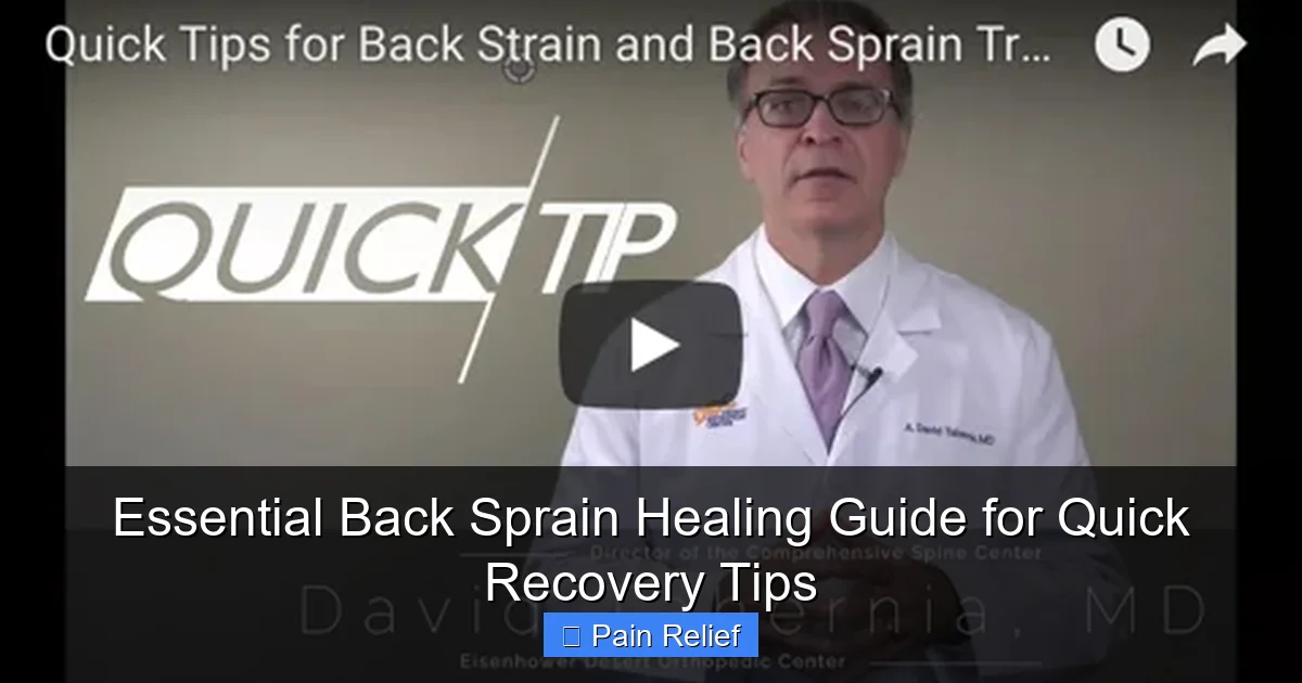 Essential Back Sprain Healing Guide for Quick Recovery Tips