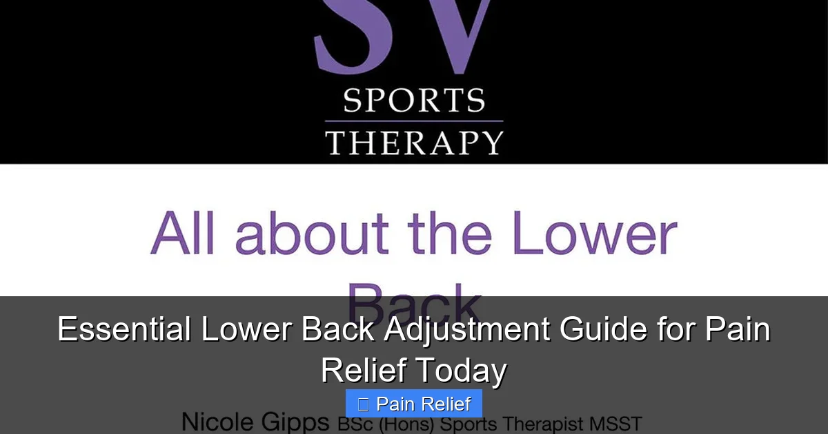 Essential Lower Back Adjustment Guide for Pain Relief Today