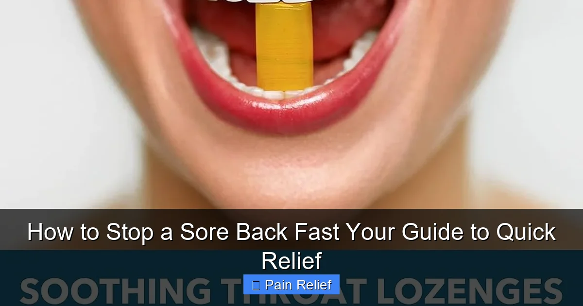 How to Stop a Sore Back Fast Your Guide to Quick Relief