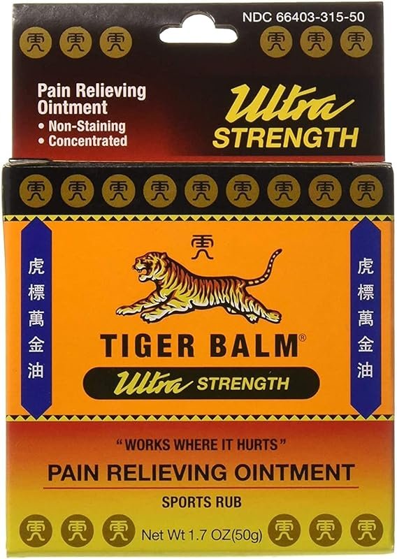 Tiger Balm Pain Relieving Ointment, Sports Ultra, 50g for Knee Inflammation and Arthritis Relief