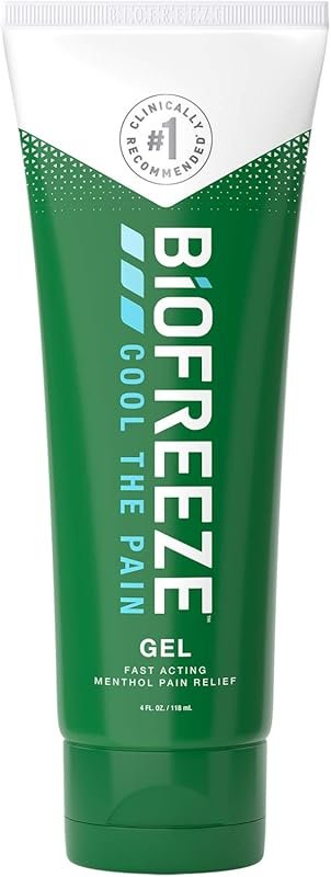 Biofreeze Pain Relief Gel, 4 oz Tube for Fast-Acting Relief from Muscle and Joint Pain