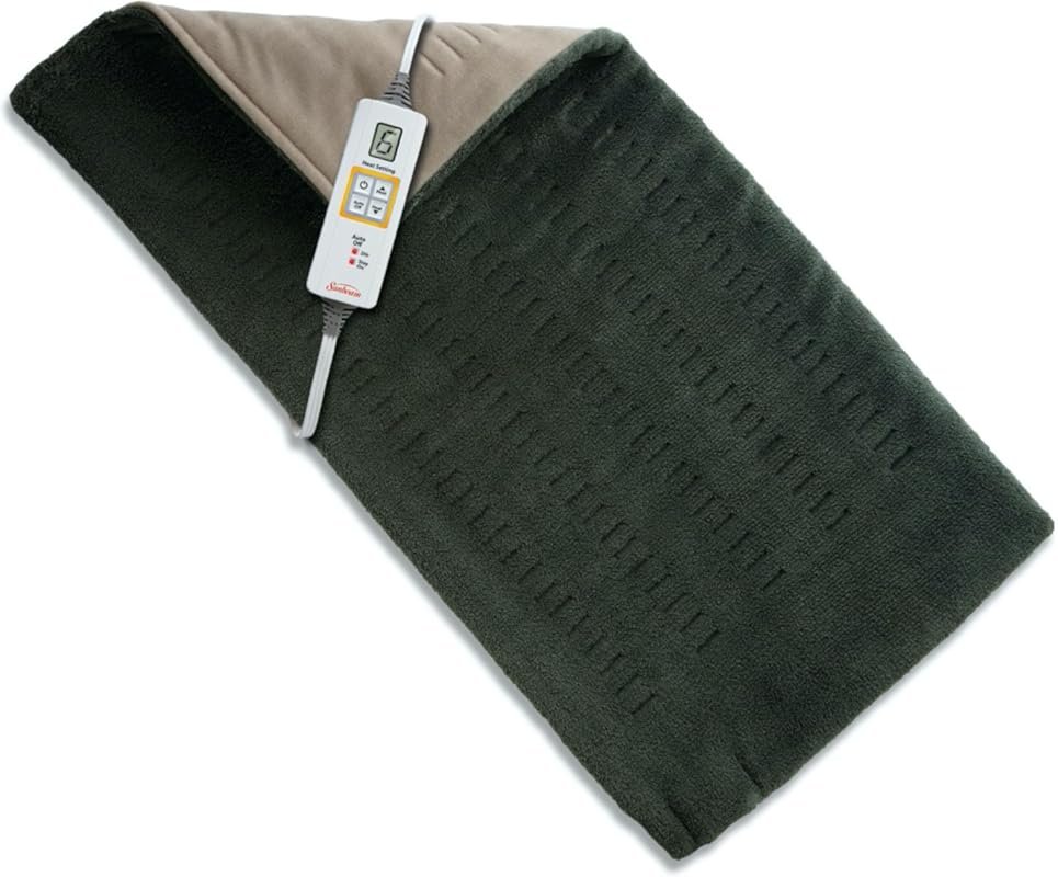Sunbeam XL Heating Pad with 6 Heat Settings for Back and Neck Pain Rel