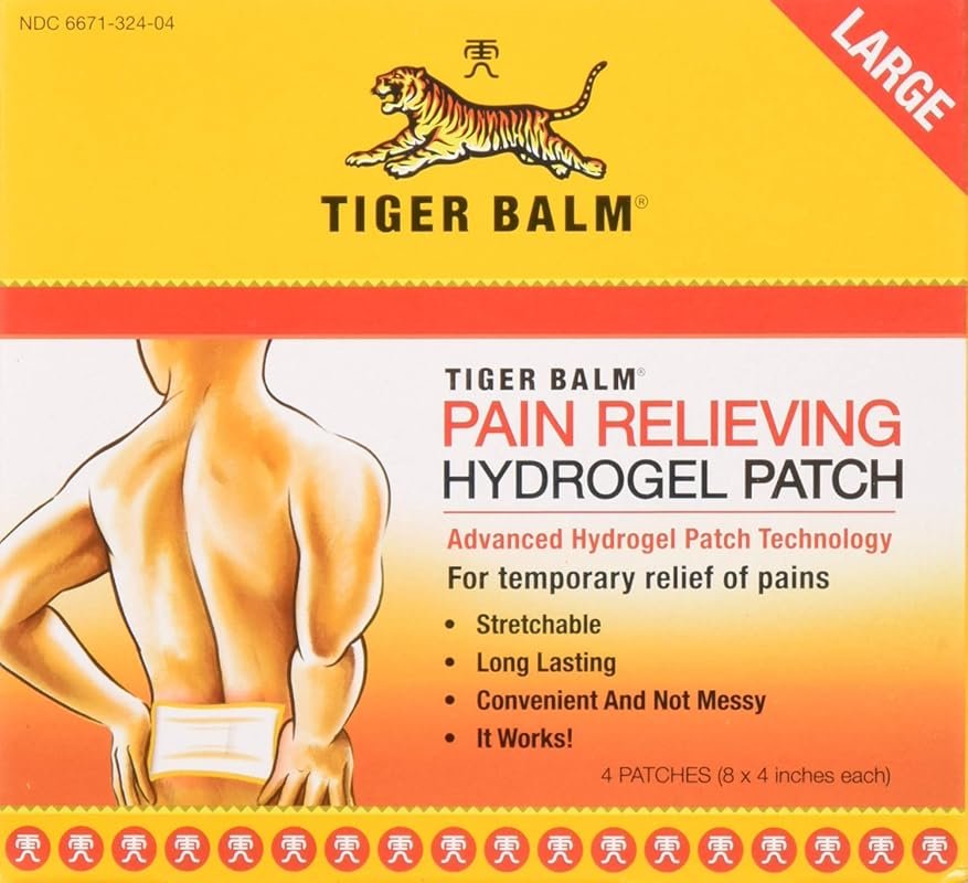 Tiger Balm Pain Relieving Patch - Large Size for Effective Relief, Pac