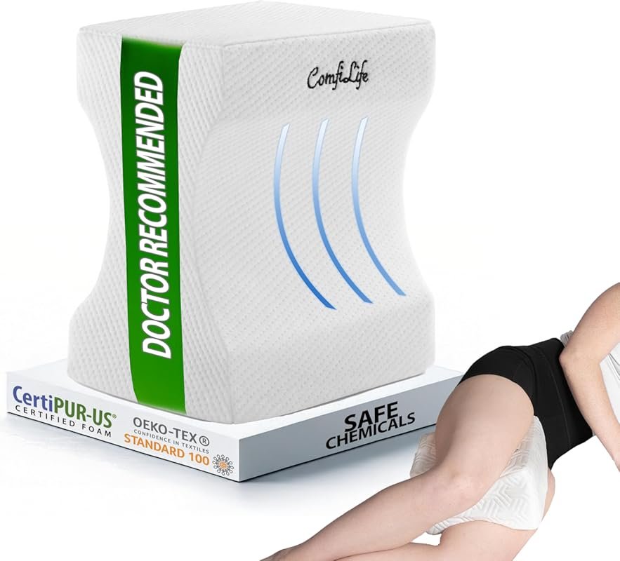 ComfiLife Orthopedic Knee Pillow: 100% Polyurethane Foam for Side Slee