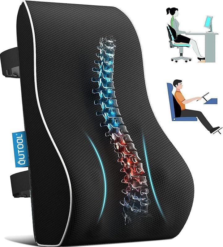 Lumbar Support Pillow for Office Chairs with Adjustable Straps, Ideal 