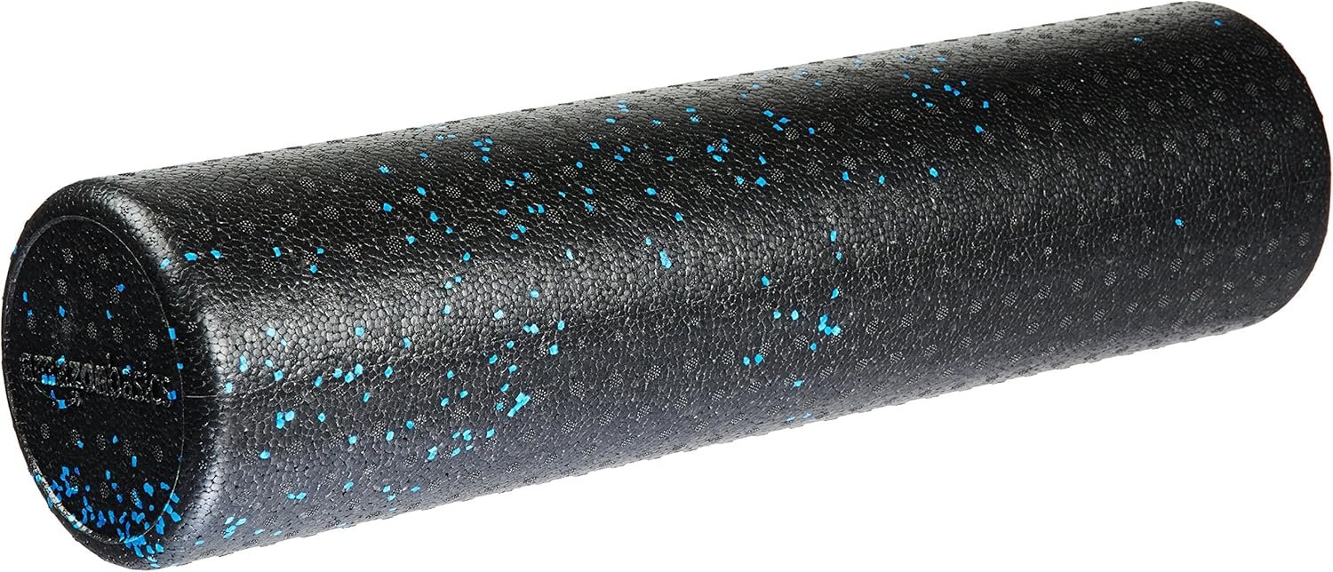 Amazon Basics High Density Foam Roller - 24-Inch Blue Speckled Roller