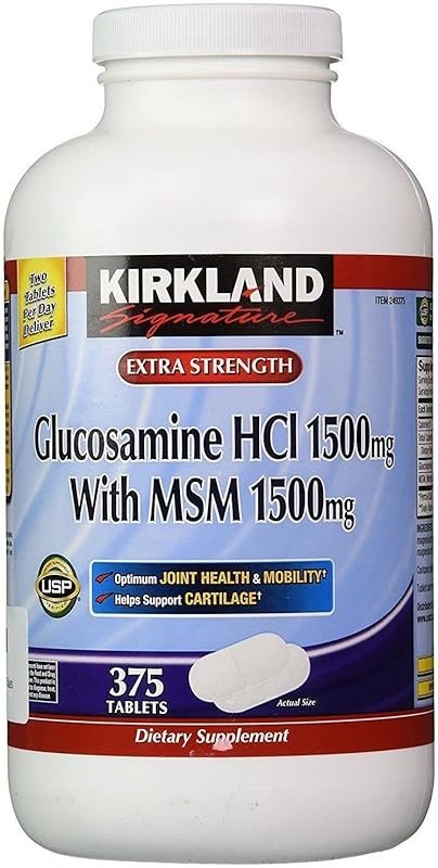 Kirkland Signature Glucosamine with MSM, 375 Tablets for Joint Health