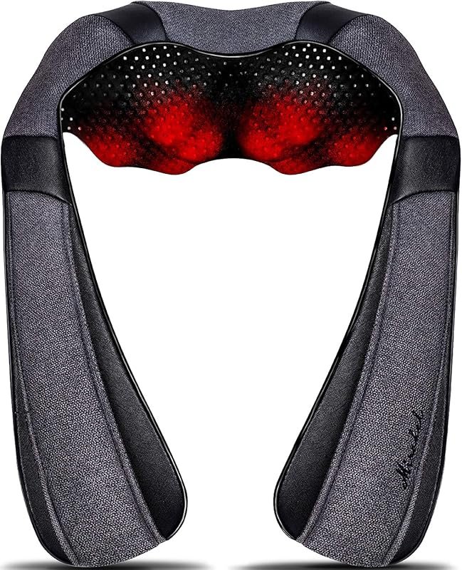 Mirakel Electric Neck Massager with Heat, Shiatsu Deep Tissue Relief f