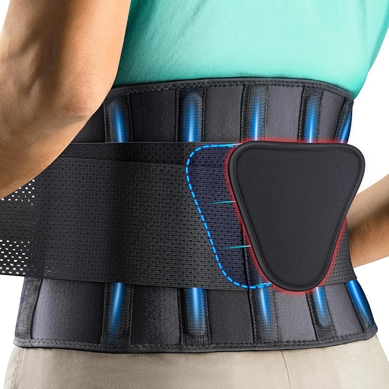 FEATOL Adjustable Back Brace - Lumbar Support for Back Pain, Sciatica,