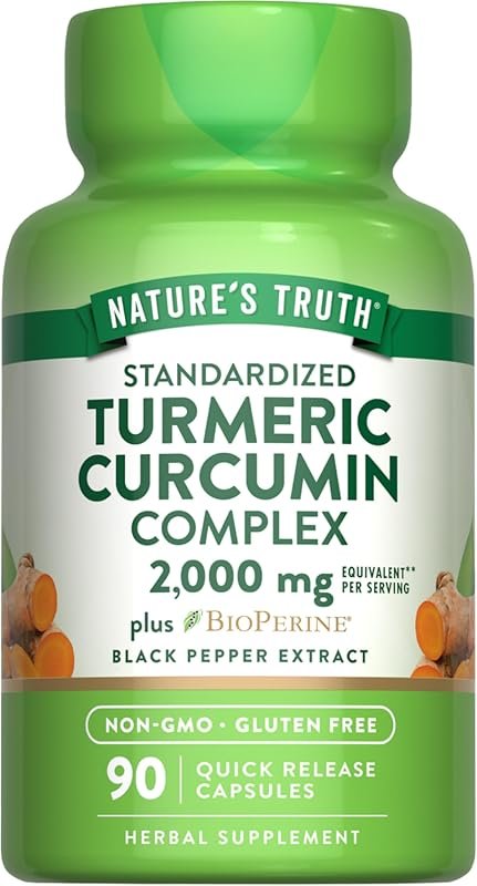 Nature's Truth Turmeric Curcumin Capsules with 95% Curcuminoids and Bi