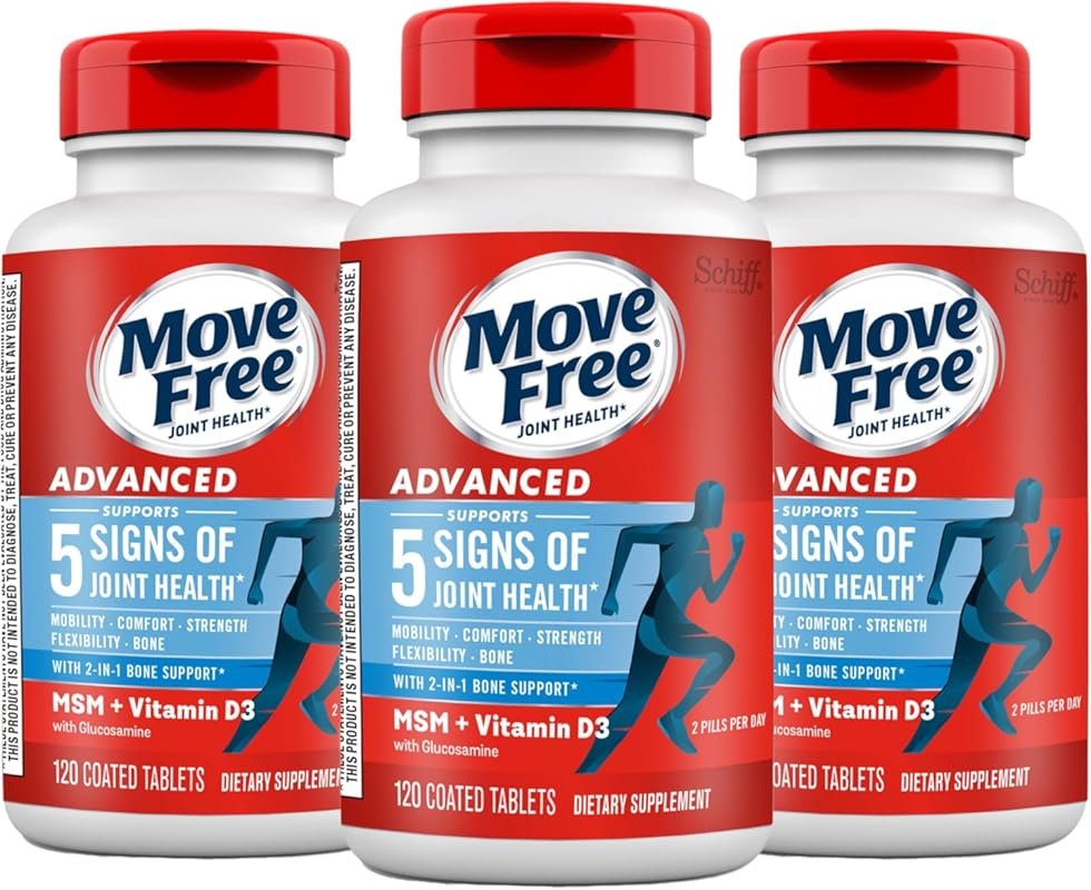 Move Free Advanced Glucosamine Chondroitin MSM + Vitamin D3 for Joint Support