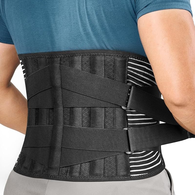 FREETOO Breathable Back Brace with 6 Stays for Lower Back Pain Relief,