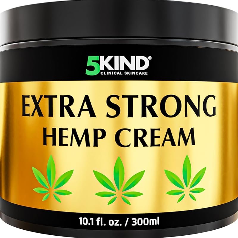 Extra Strong 5kind Hemp Cream for Maximum Strength Relief - Natural Mu