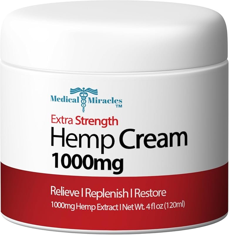 Medical Miracles Hemp Cream - 1000mg Relief for Hips, Joints, Neck, an