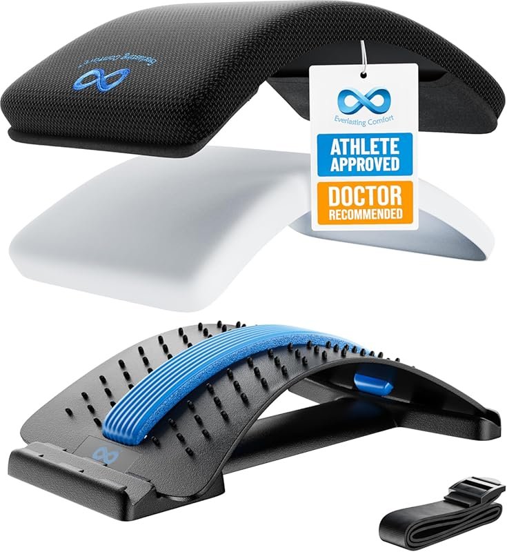 Everlasting Comfort Lumbar Support Board - Adjustable Back Stretcher w