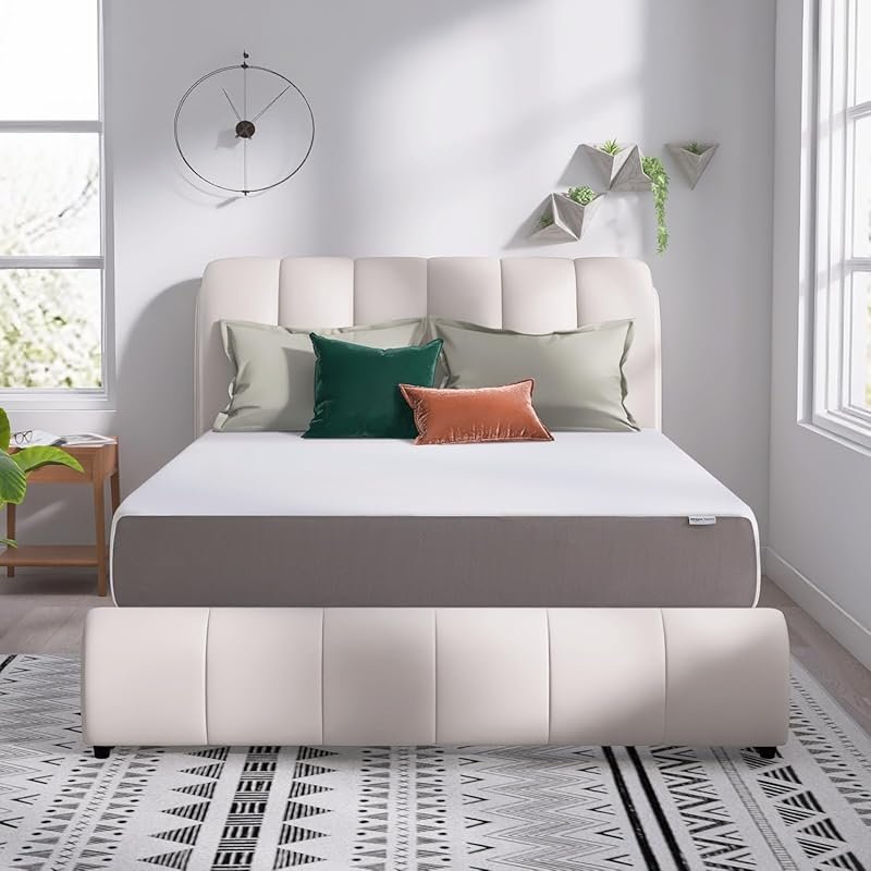 Amazon Basics 12-Inch Memory Foam Mattress, Soft Plush Feel, Breathabl