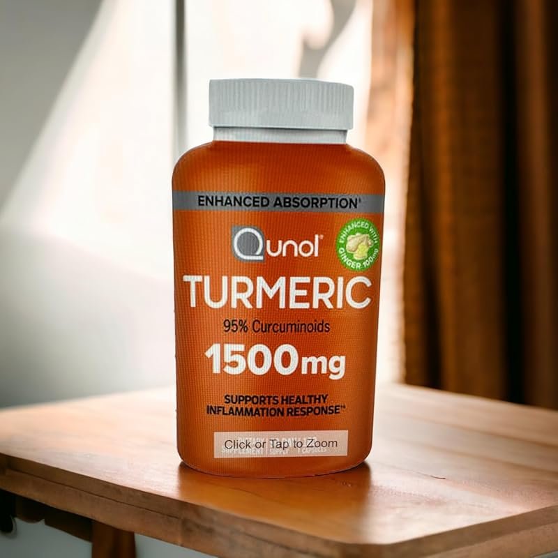 Qunol 1500mg Turmeric Curcumin with Black Pepper & Ginger for Healthy