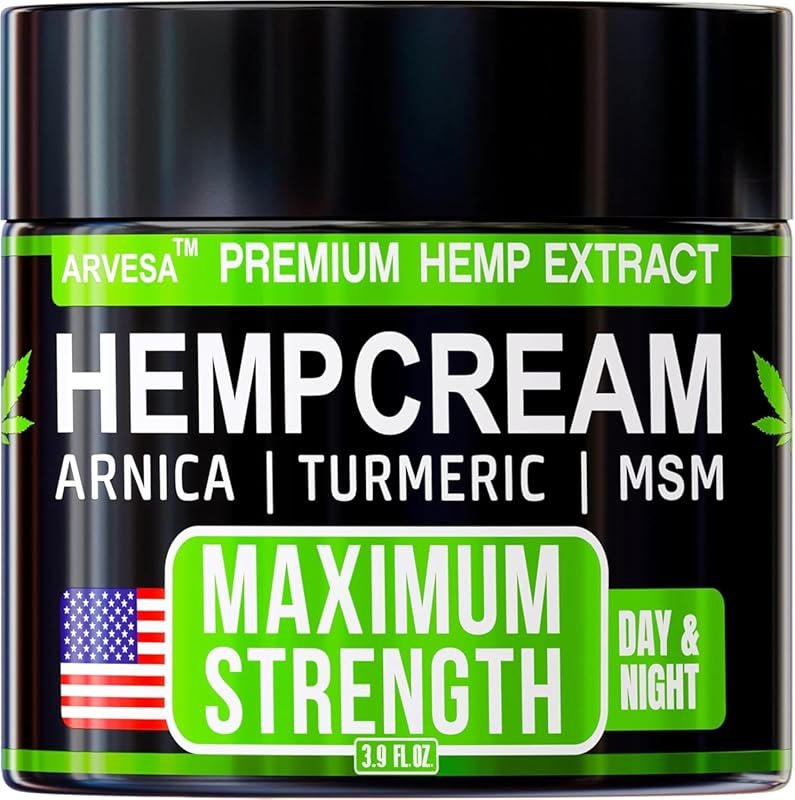 Maximum Strength Hemp Cream - Natural Hemp Oil Gel with MSM, Glucosami