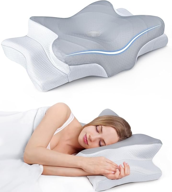 Ultra Pain Relief Cooling Pillow: Adjustable Cervical Support for Side