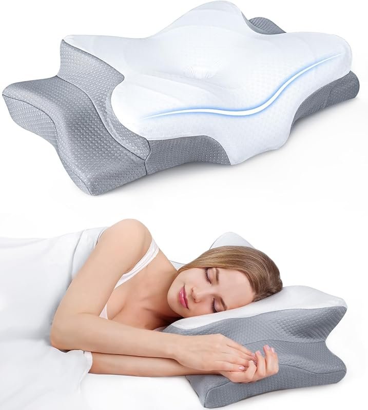 Ultra Pain Relief Cooling Pillow: Adjustable Cervical Support for Side