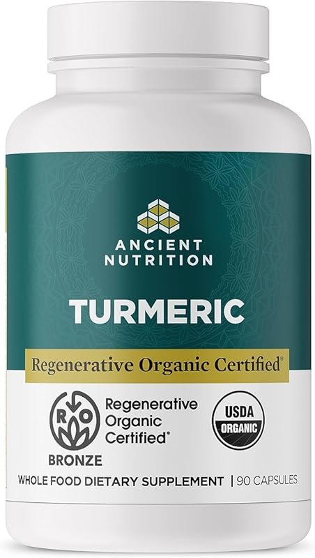 Ancient Nutrition Organic Turmeric Capsules for Joint Support, Gluten-