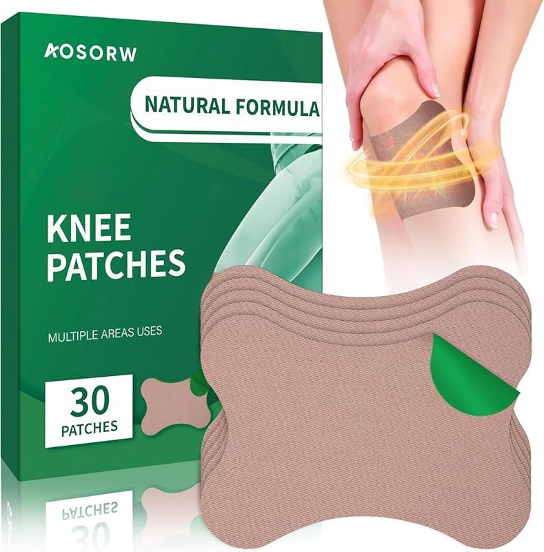 Natural Herbal Knee & Joint Heat Patches - 30 Count for Effective Musc