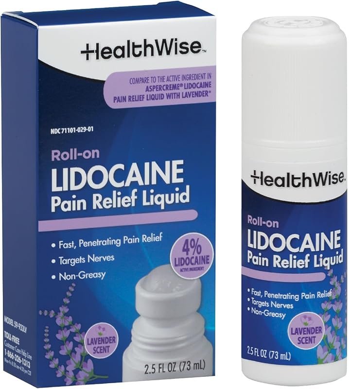 HealthWise 4% Lidocaine Roll-On for Pain Relief