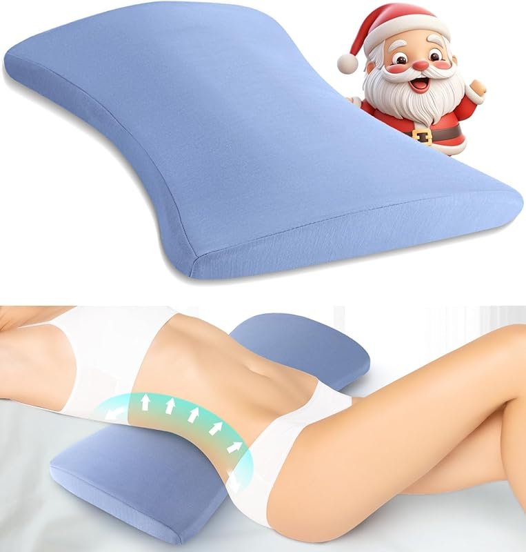 Lumbar Support Pillow for Bed: Ergonomic Memory Foam for Side & Back S
