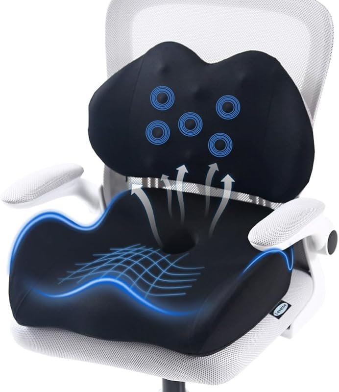 Lexeme X Large Memory Foam Seat Cushion - Lumbar Support for Sciatica