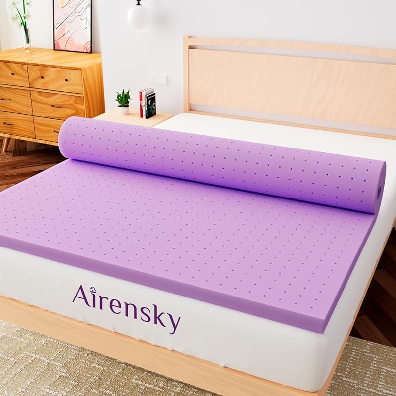 Airensky 3 Inch Cooling Gel Memory Foam Mattress Topper - Pressure Rel