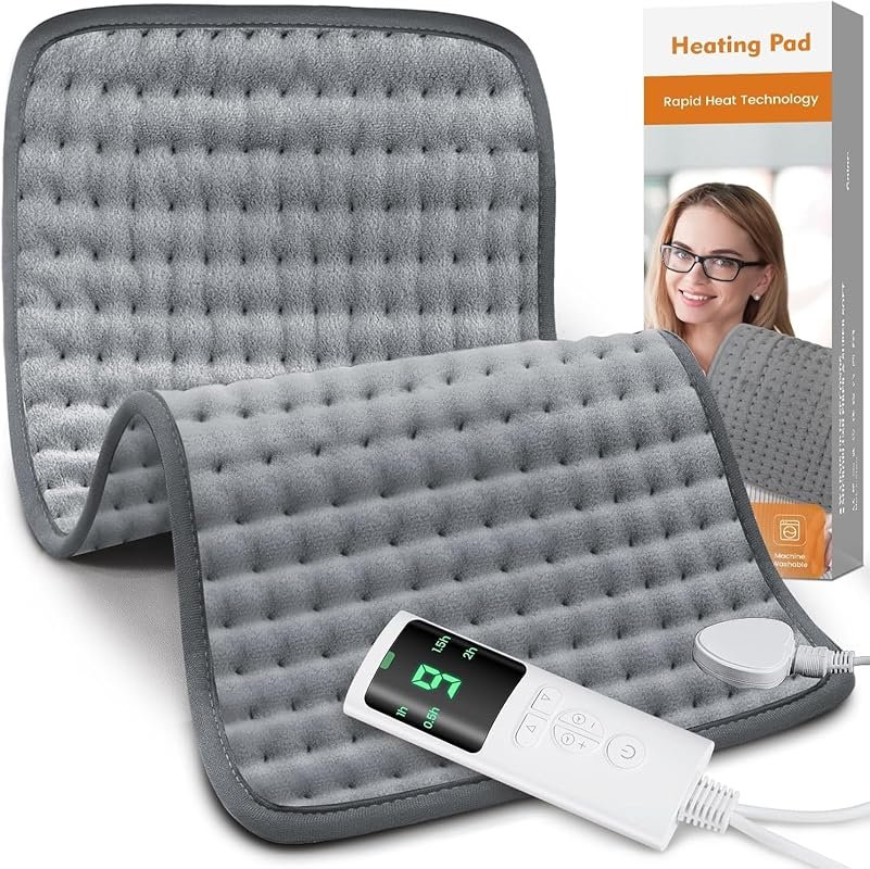 Soft Electric Heating Pad for Back Pain Relief with 9 Heat Settings, A