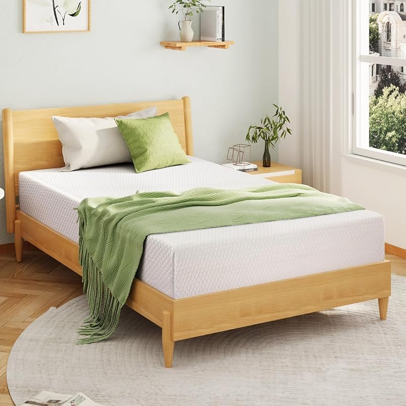 EGOHOME 8-Inch Full Size Memory Foam Mattress with Cooling Green Tea G