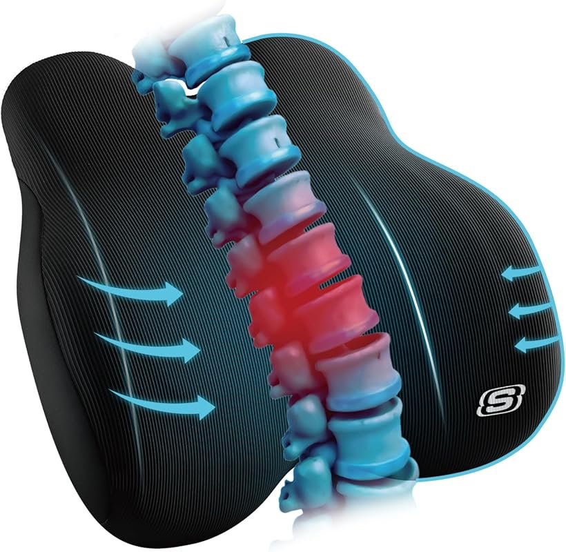 Skechers Memory Foam Lumbar Pillow: Ergonomic Support for Office & Tra