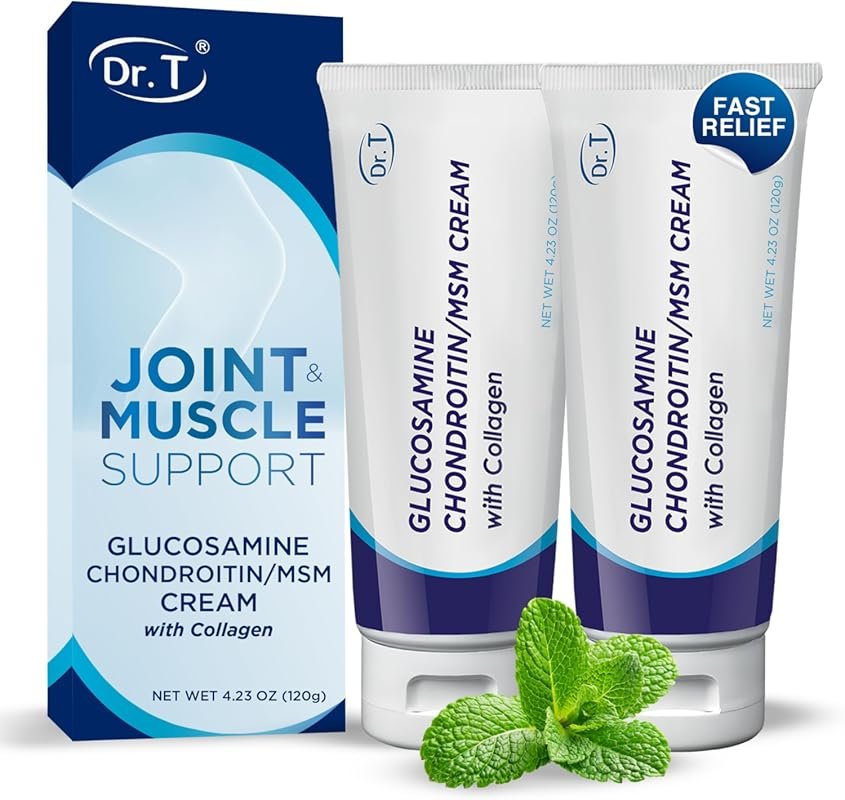 Dr. T Glucosamine Chondroitin Cream with MSM and Collagen for Joint & Muscle Discomfort