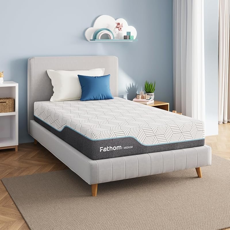 FATHOM Medium 10 Inch Memory Foam Mattress for Back Pain Relief and Co