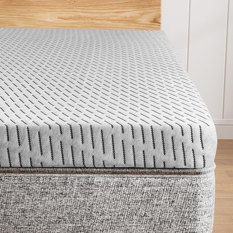 Firm 3 Inch Queen Mattress Topper with Cooling Gel and Bamboo Charcoal Memory Foam for Pain Relief