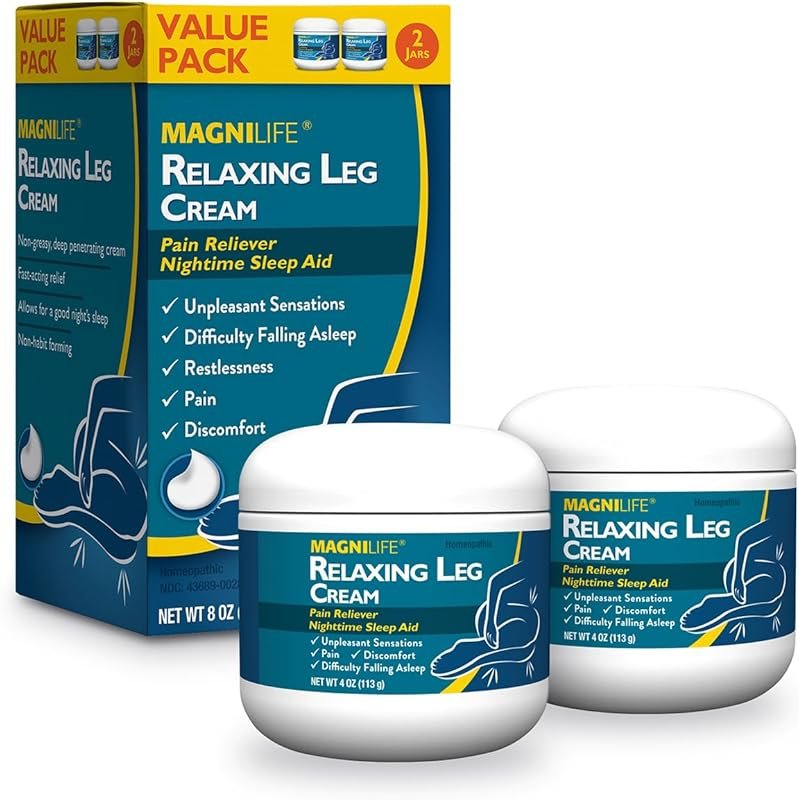 MagniLife Relaxing Leg Cream 2 Pack - Naturally Soothe Restless Legs w