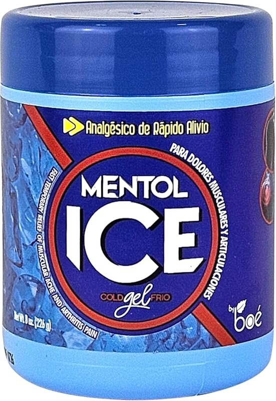 Mentol Ice Cold Gel, 8 oz for Fast Pain Relief in Muscles and Joints, Non-Greasy Formula