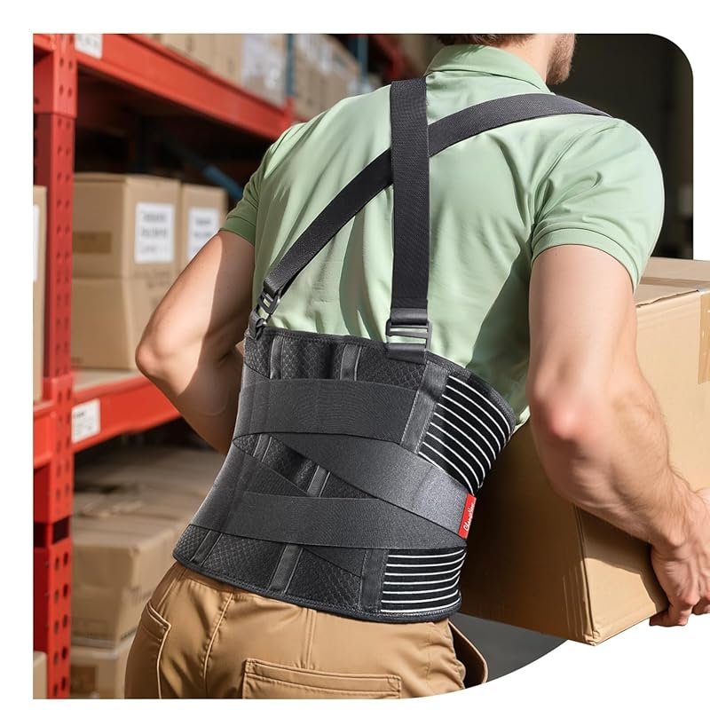 Ultra Breathable Work Back Brace with Medical-Grade Support for Men & 
