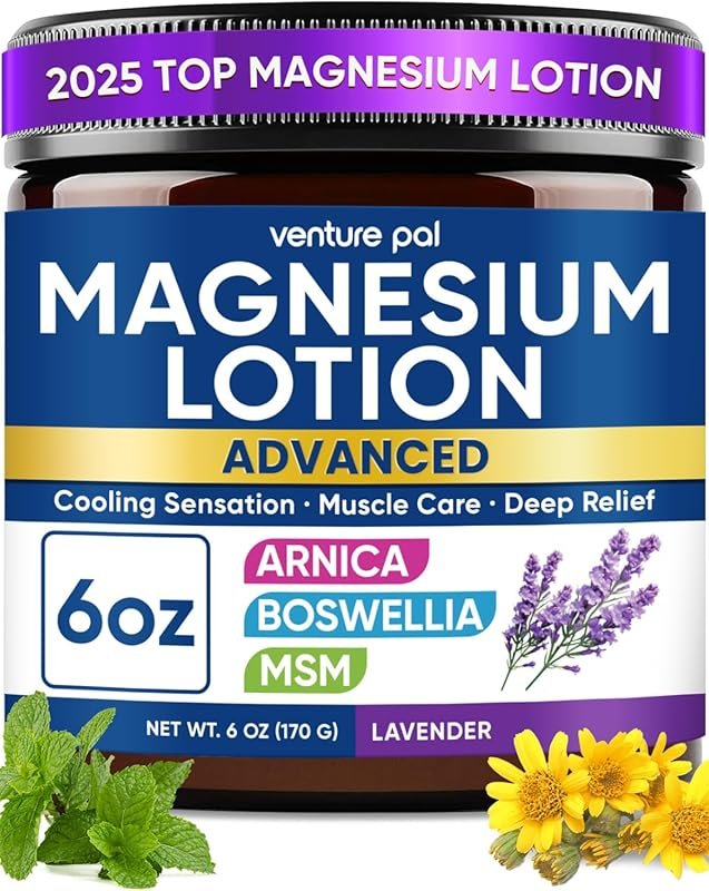 Magnesium Lotion with Arnica & MSM - Lightweight Cream for Comfort & R