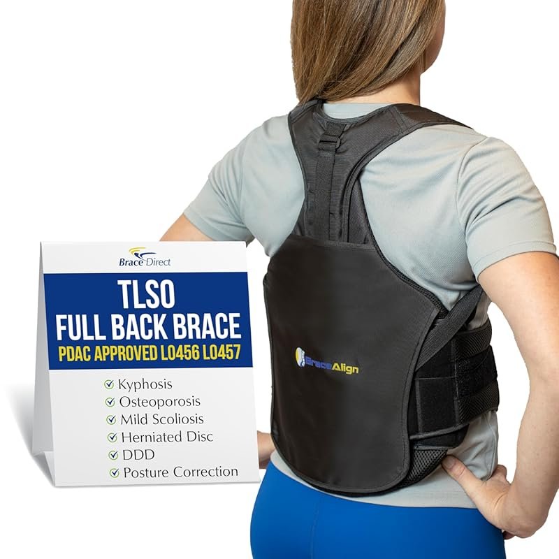 TLSO Full Back Brace for Kyphosis and Post Op Recovery, Adjustable Tho