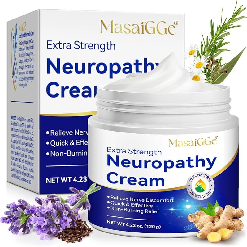 Maximum Strength Neuropathy Cream for Hands, Feet, Legs & Back - Non-G