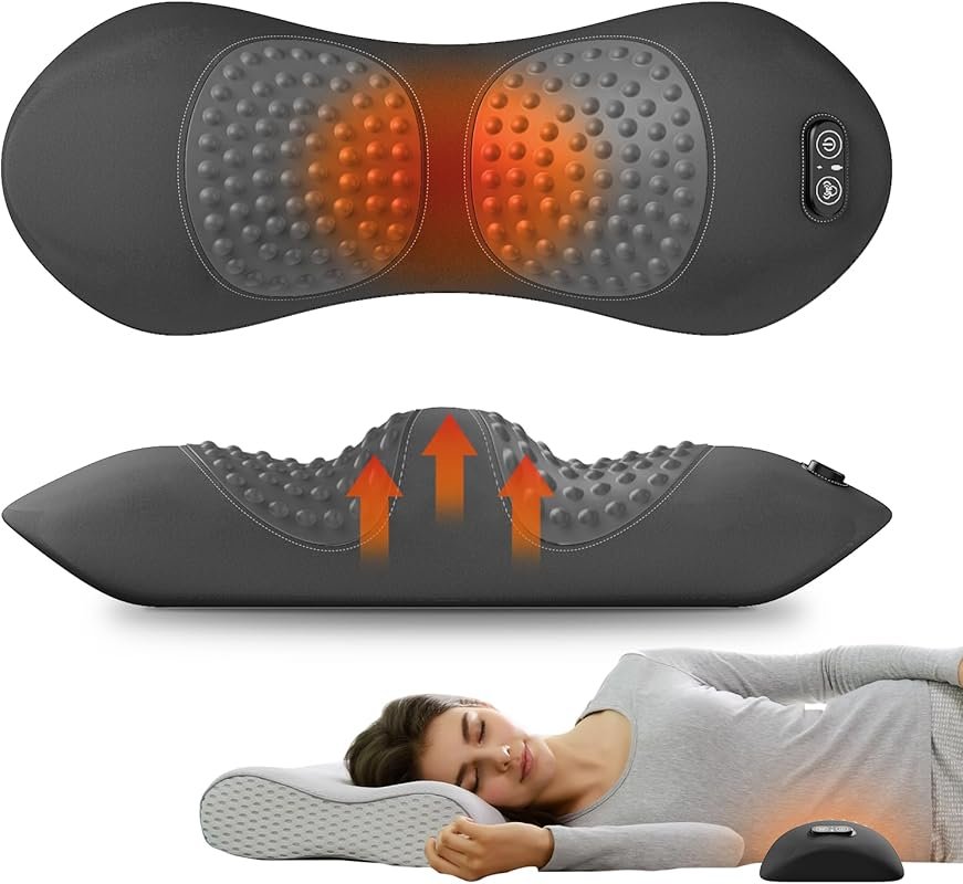 3-in-1 Electric Lumbar Support Pillow with Heat and Vibration for Effe