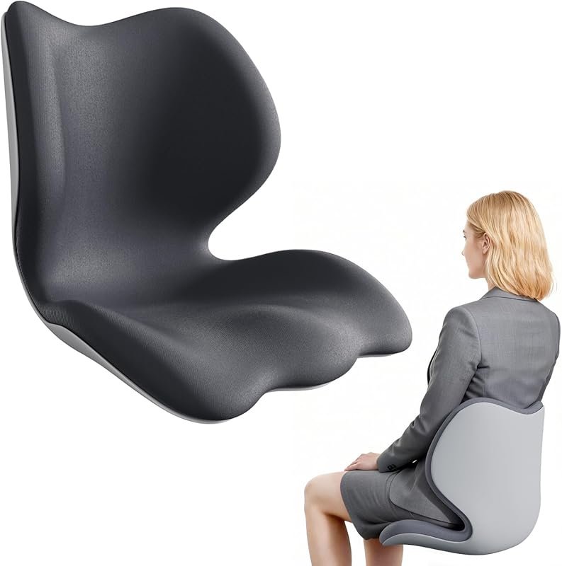Civa Ergonomic Back Support Seat for Long Sitting with Extra-Thick Mem