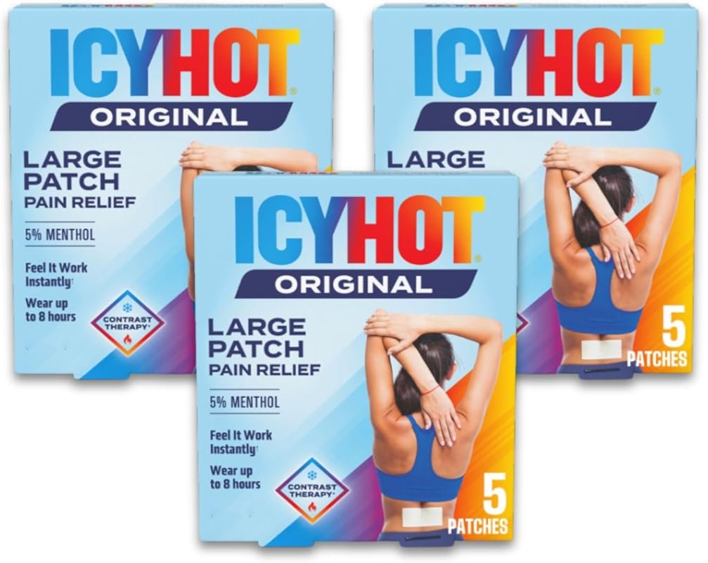 Icy Hot Original Pain Relief Patch - Comfortable Fabric Patches with M