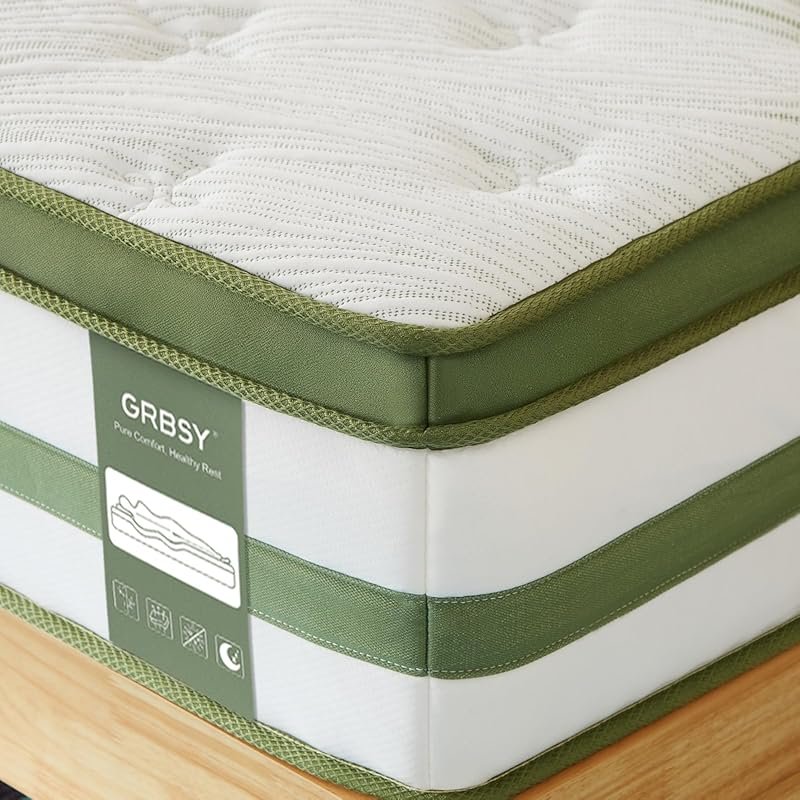 14-Inch Medium Firm Hybrid Mattress in a Box, Cooling Gel & Bamboo Cha