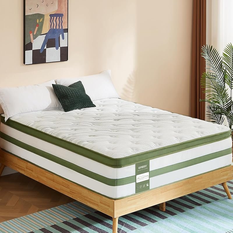 14-Inch Medium Firm Queen Hybrid Mattress with Cooling Gel & Pocket Co