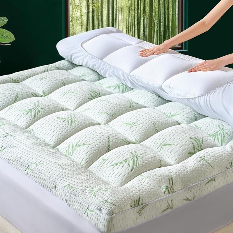 3 Inch King Plush Pillow Top Mattress Topper with Cooling Properties and Deep Pocket Design